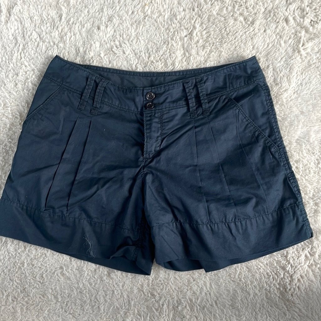 United Colors Of Benetton Navy Pleat Shorts